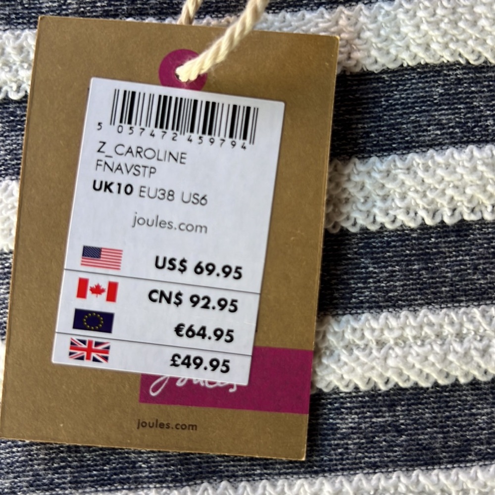 Joules striped zip-up top, size 6 US - Picture 7 of 9
